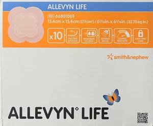 Aderezo para heridas Smith+Nephew ALLEVYN Life, 6 pulgadas X 6 pulgadas caja de 10 - Imagen 1 de 4