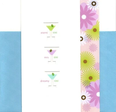 Cheers Congratulations To You Martini Glass Glasses & Olives Theme Hallmark Card - Image 1 of 3