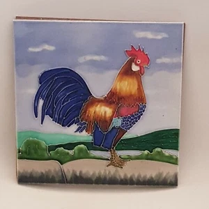 Ceramic Wall Tile Chicken/Cockerel Design Decorative Hanging Wall Tile (B7) - Picture 1 of 12