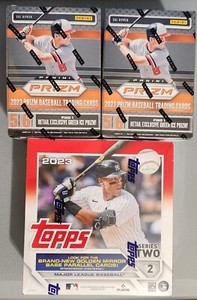 2023 Topps Series 2  Baseball Mega Box w/ 16pks, 2023 Panini Prizm w/ 6pks × 2