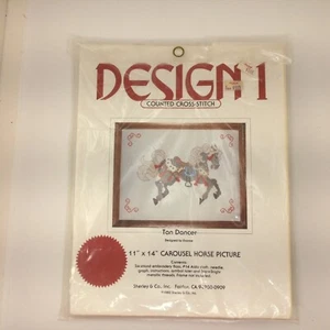 Carousel Horse Picture Kit Tan Dancer 1982 Design Counted Cross-Stitch Vintage - Picture 1 of 4