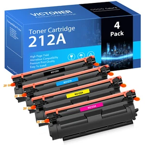 4PK W2120A Toner Compatible With HP 212A Color LaserJet M554dn M555x WITH CHIP - Picture 1 of 1