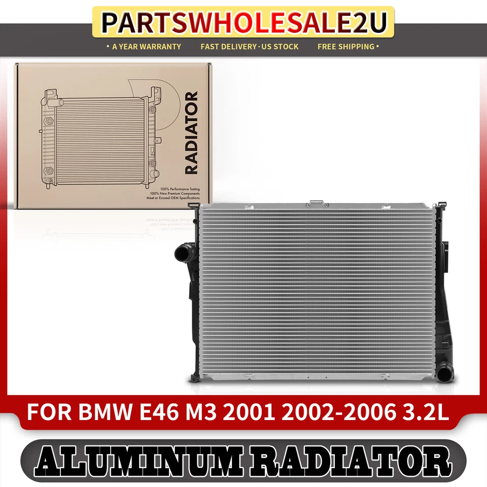 Radiador sin enfriador de aceite para BMW M3 E46 2001 2002 2003 2004 2005 2006 3,2 L Foto 1 de 4