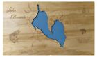 Lake Almanor, CA - Lasergeschnittene Holzkarte | Wandkunst | Auf Bestellung gefertigt