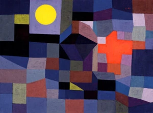 FIRE FULL MOON 1933 EXPRESSIONISM PAINTING BY PAUL KLEE REPRO - Picture 1 of 3