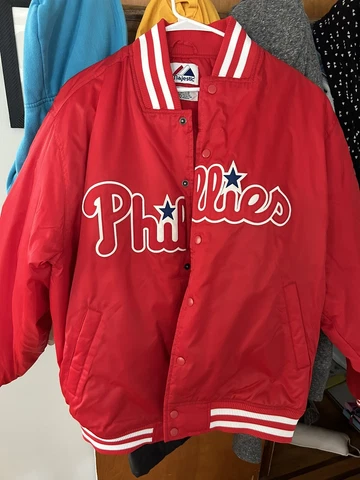 VTG Majestic Diamond Collection Philadelphia Phillies Mens XL Bomber Jacket Cover