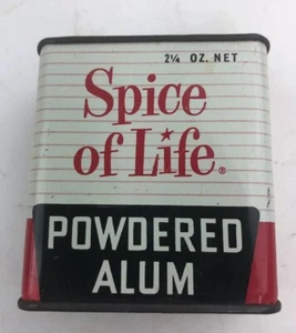 Vintage Spice of Life Powdered Alum Old Metal Kitchen Spice Tin - Picture 1 of 6
