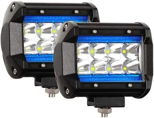 YUGUANG 4 Inch Pair LED Floodlight Pure White 6000 K + 8000 K Ice Blue 120 W 120 - Picture 1 of 9