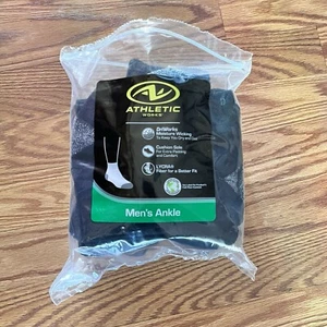 Athletic Works Men’s Ankle New 11 Count Black Socks - Picture 1 of 5