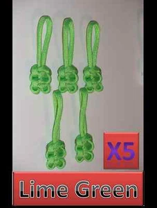 Lote de 550 Pull/Llaveros con Cremallera Paracord ~2,5" - VERDE LIMA - Imagen 1 de 4