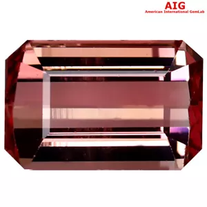 PIETRA TORMALINA BICOLORE 3,54 CT CERTIFICATO AIG TAGLIO OTTAGONO (11X7 MM) - Foto 1 di 2