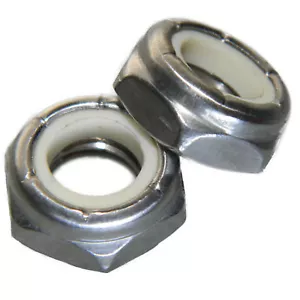 1/4-20 Jam Hex Nuts, Stainless Steel 18-8, Nylon Locking, Qty 25 - Picture 1 of 1