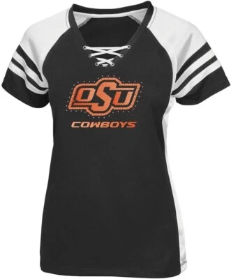 Majestic женщин штата Оклахома ковбоев Джерси верхняя рубашка, черный, маленький - Изображение 1 из 4