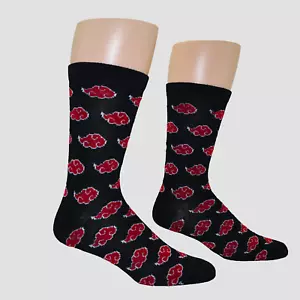 Calcetines de tripulación Akatsuki (Naruto: Shippuden) símbolo de nube DOP - Imagen 1 de 3