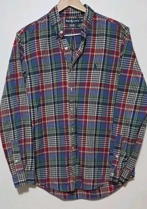 Polo Ralph Lauren Hombres Cuadros Poni Camisa Informal Manga Larga Botón Talla L Usada en Excelente Condición - Imagen 1 de 6