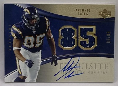 ANTONIO GATES 2006 Upper Deck Exquisite SIGNATURE NUMBERS JERSEY AUTO #3/85 READ - Image 1 of 4