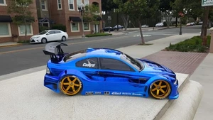 200mm 1/10 CHROME BLUE BMW M3 GTR 4Tec2 drift HPI DC10 YD2 MST TT02 Body Only - Picture 1 of 8