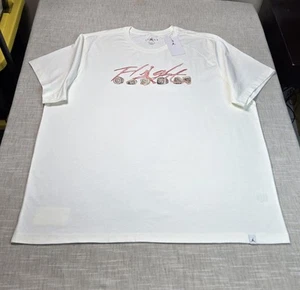 NIKE Air Jordan Flight Tshirt 3XL Mens Beige Red 6 Rings Crewneck - Picture 1 of 10