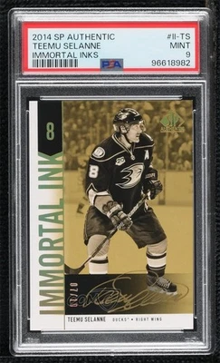 2014-15 SP Authentic Immortal Ink 7/10 Teemu Selanne #II-TS PSA 9 MINT Auto HOF - Image 1 of 3