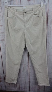 J Jill Pants Womens 12 PETITE Beige Corduroy Slim Flat Chino Stretch Preppy - Picture 1 of 10