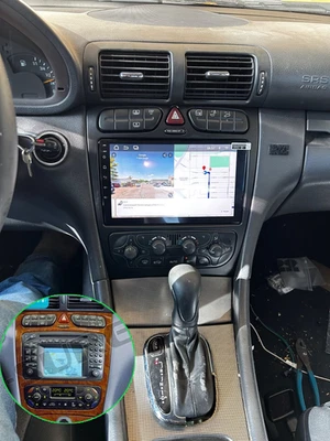 Autoradio Navi Apple Carplay Android 14 GPSFür Mercedes C-Klasse W203 2000-2004 - Bild 1 von 4