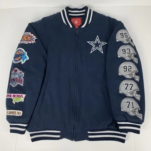 Giacca Bomber Dallas Cowboys Super Bowl Blu NFL Football G-III Taglia XL - Foto 1 di 15