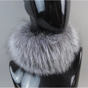 Girls Fashion Headband Warm Real Fox Fur Furry Scarves Knitted Elastic Scarf - Picture 1 of 34
