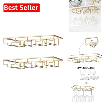 Estante duradero debajo del gabinete para copas de vino en dorado - organiza 4 filas de manera eficiente Foto 1 de 4