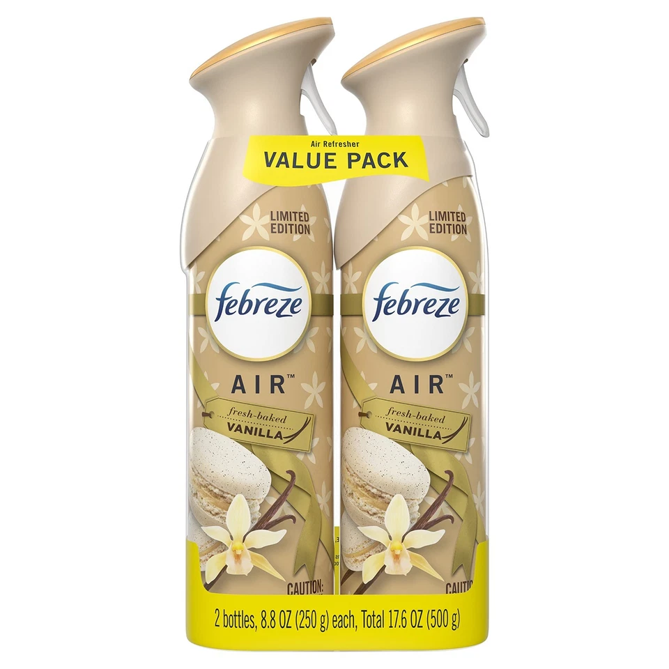 2 ambientador Febreze spray vainilla recién horneada 8,8 OZ cada uno *Descontinuado* Foto 1 de 1