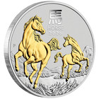 Silbermünze Jahr des Pferdes (7.) Lunar III. 2026 - Teilvergoldet - 1 Oz ST
