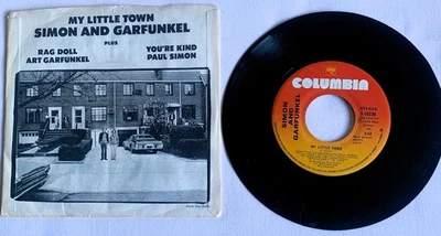 SIMON AND GARFUNKEL-MY LITTLE TOWN-7" VINYL PICTURE SLEEVE-(POP) - Image 1 of 2