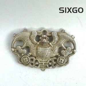 Konvolut altes chinesisches Tibet Silber Schnitzerei Fledermaus Amulett Anhänger Deko Geschenk - Bild 1 von 5