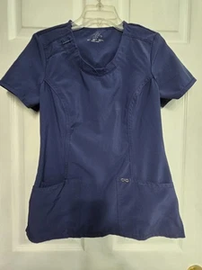 Cherokee/Infinity Scrub Top size S-Navy V-Neck -chest 21.5"/L 26" - Picture 1 of 4