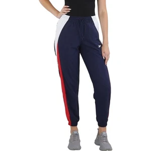 Reebok Womens Colorblock Nylon Track Pants IT5650 Vector Navy Blue S - Picture 1 of 6