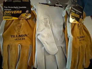 Set of 3 pairs Tillman 1414 2xxlTop Grain/Split Cowhide Drivers Gloves fast ship - Picture 1 of 7