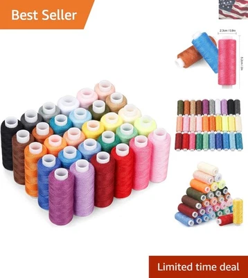 30-Color Sewing Thread Kit: 250 Yards Each of Durable Polyester for DIY Projects - Image 1 of 4