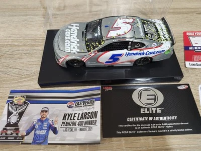 Coche diecast Kyle Larson 2021 #5 Las Vegas Race Win RCCA Raw Elite NASCAR Foto 1 de 4