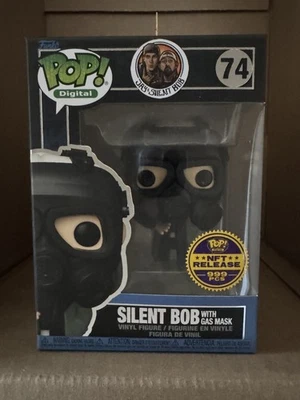 Silent Bob w/Gas Mask - Jay & Silent Bob Funko Pop #74 - Digital Grail 999pc - Image 1 of 4