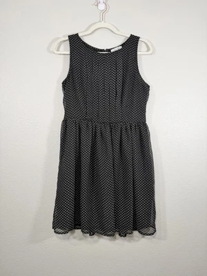 Y2K Vintage dELiA*s Dress Black White Polka Dot Mini Sleeveless Twirl Women 11 - Image 1 of 4