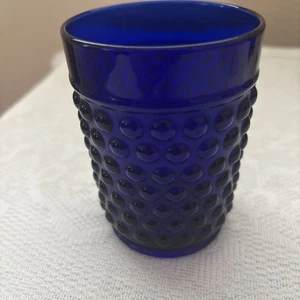 Vintage Cobalt Blue Drinking Glass Hobnail - Picture 1 of 2
