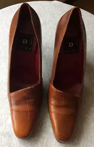 DKNY Women's Leather Pump High Heel Shoes (Brown, Size 8B) - Picture 1 of 10