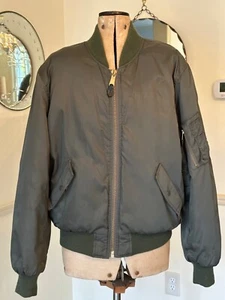 Vintage 70er Jahre(?) USAF Military Flyers Bomberjacke MA-1 XL grün orange 70er - Bild 1 von 12