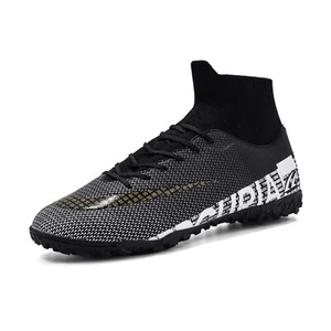 Men's Soccer Cleats Football Shoes with High-Tops Lace-Up Spikes Indoor Firm ... - Picture 1 of 9