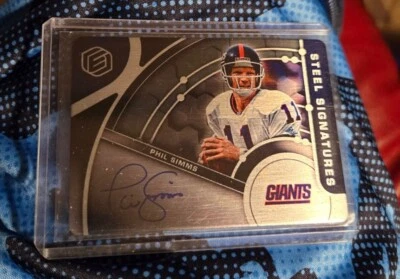2022 Elements Steel Signatures Phil Simms on metal card autograph auto 26/30  - Image 1 of 2