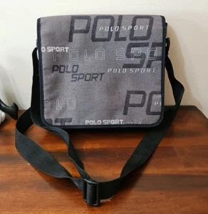 Ralph Lauren POLO SPORT Umhängetasche grau Canvas Klappe Y2K 90er Neu ohne Etikett - Bild 1 von 13