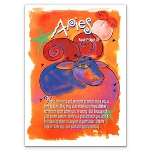 Fun BIRTHDAY Card FOR AN ARIES, March April ZODIAC by Andrews McMeel +✉Envelope - Picture 1 of 5