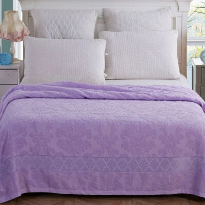 Pure Cotton Blanket Flower Relief Soft Towel Blankets Spring Autumn Bed Cover - Image 1 of 4