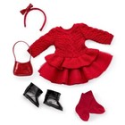 American Girl Something Navy Crimson Sparkle Sweater Dress Nib Doll Not Included