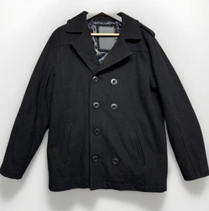 Buckle BKE Blazer Coat Men Black Wool Lined Pockets Heavyweight Small. - Picture 1 of 14