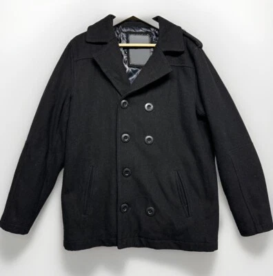 Buckle BKE Blazer Coat Men Black Wool Lined Pockets Heavyweight Small. - Image 1 of 4